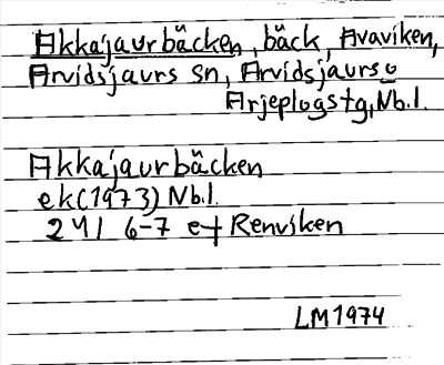 Bild på arkivkortet för arkivposten Akkajaurbäcken