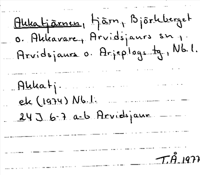 Bild på arkivkortet för arkivposten Akkatjärnen