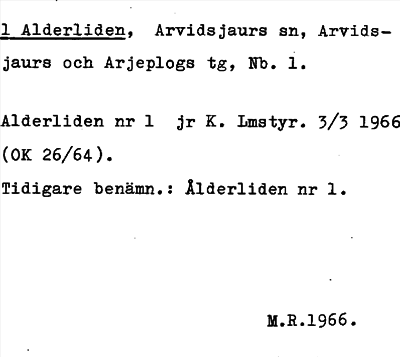 Bild på arkivkortet för arkivposten Alderliden