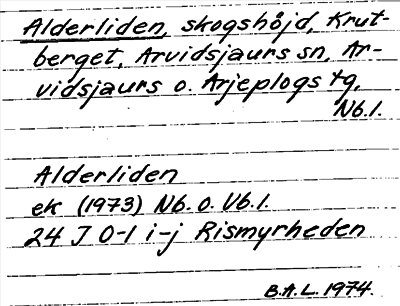 Bild på arkivkortet för arkivposten Alderliden
