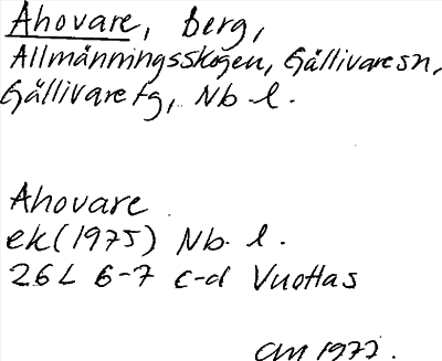 Bild på arkivkortet för arkivposten Ahovare