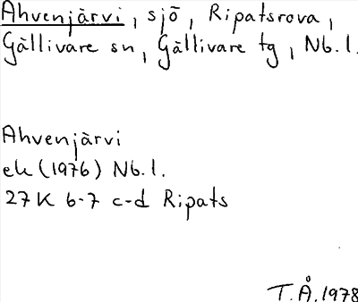 Bild på arkivkortet för arkivposten Ahvenjärvi