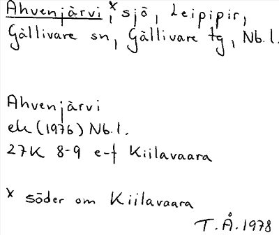 Bild på arkivkortet för arkivposten Ahvenjärvi