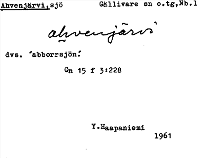 Bild på arkivkortet för arkivposten Ahvenjärvi