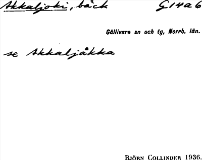 Bild på arkivkortet för arkivposten Akkaljoki