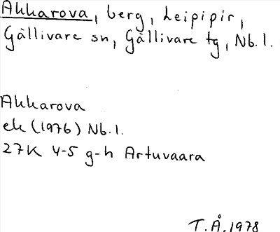 Bild på arkivkortet för arkivposten Akkarova