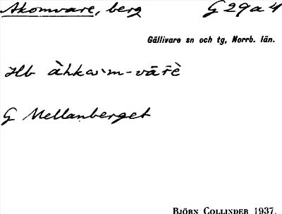 Bild på arkivkortet för arkivposten Akomvare