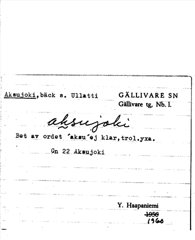 Bild på arkivkortet för arkivposten Aksujoki
