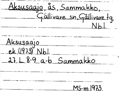 Bild på arkivkortet för arkivposten Aksusaajo