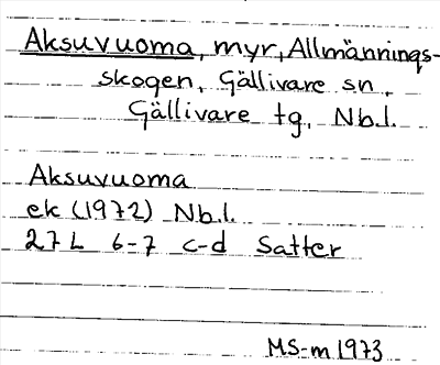 Bild på arkivkortet för arkivposten Aksuvuoma