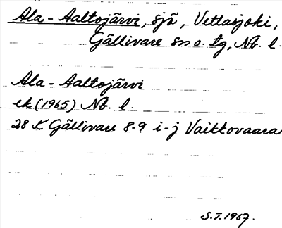 Bild på arkivkortet för arkivposten Ala-Aaltojärvi