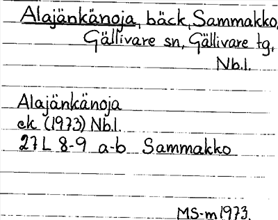Bild på arkivkortet för arkivposten Alajänkänoja