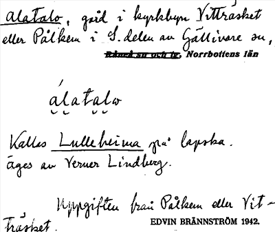 Bild på arkivkortet för arkivposten Alatalo
