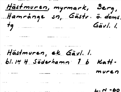 Bild på arkivkortet för arkivposten Hästmuren