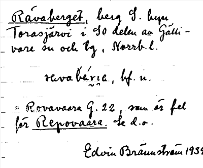 Bild på arkivkortet för arkivposten Rävaberget