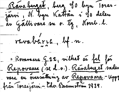 Bild på arkivkortet för arkivposten Rävaberget