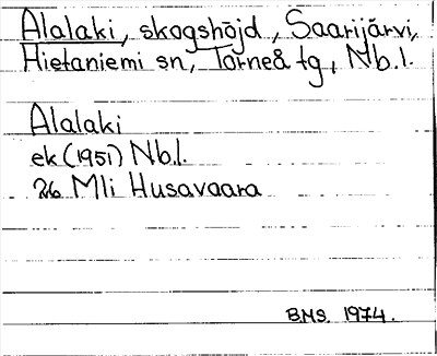 Bild på arkivkortet för arkivposten Alalaki