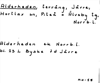 Bild på arkivkortet för arkivposten Alderheden