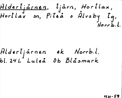 Bild på arkivkortet för arkivposten Aldertjärnen