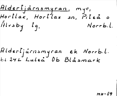 Bild på arkivkortet för arkivposten Aldertjärnsmyran