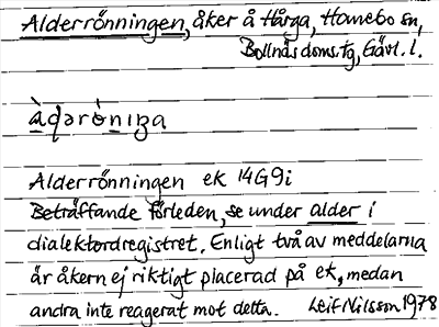 Bild på arkivkortet för arkivposten Alderrönningen