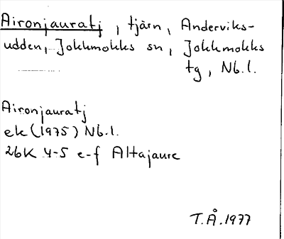 Bild på arkivkortet för arkivposten Aironjauratj