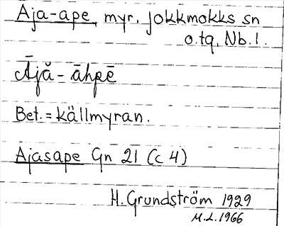 Bild på arkivkortet för arkivposten Aja-ape