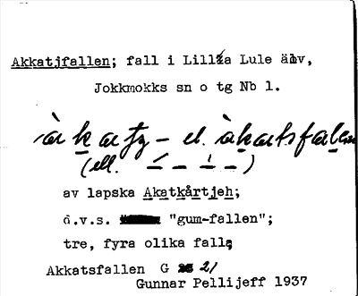Bild på arkivkortet för arkivposten Akkatjfallen