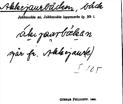 Bild på arkivkortet för arkivposten Akkejaurbäcken