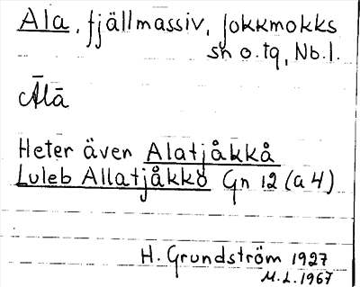 Bild på arkivkortet för arkivposten Ala