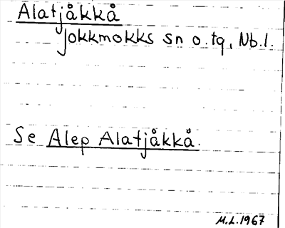 Bild på arkivkortet för arkivposten Alatjåkkå, se Alep Alatjåkkå