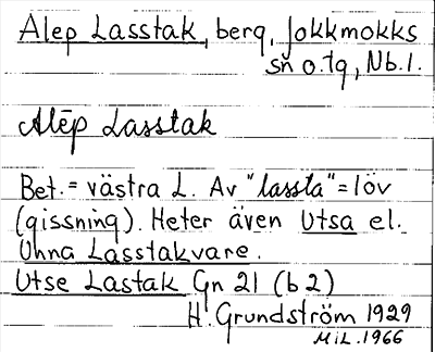 Bild på arkivkortet för arkivposten Alep Lasstak