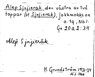 Bild på arkivkortet för arkivposten Alep Sjnjierak