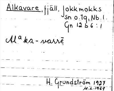 Bild på arkivkortet för arkivposten Alkavare