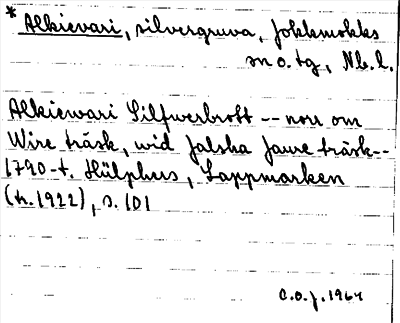 Bild på arkivkortet för arkivposten *Alkievari