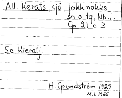 Bild på arkivkortet för arkivposten All. Kerats, se Kierratj.