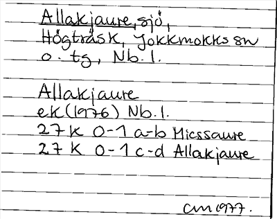 Bild på arkivkortet för arkivposten Allakjaure