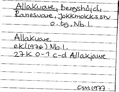 Bild på arkivkortet för arkivposten Allakvare