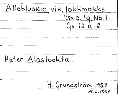 Bild på arkivkortet för arkivposten Allebluokte