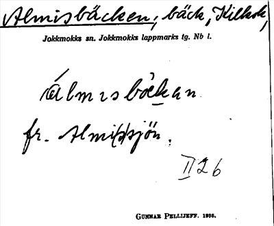Bild på arkivkortet för arkivposten Almisbäcken