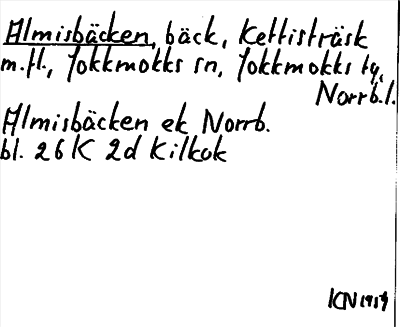 Bild på arkivkortet för arkivposten Almisbäcken