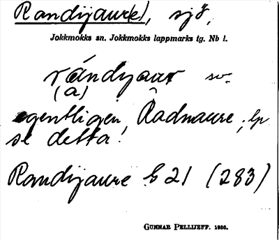 Bild på arkivkortet för arkivposten Randijaur(e)
