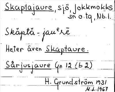 Bild på arkivkortet för arkivposten Skaptajaure