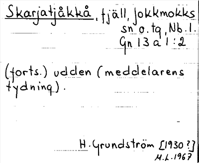 Bild på arkivkortet för arkivposten Skarjatjåkkå