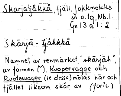 Bild på arkivkortet för arkivposten Skarjatjåkkå