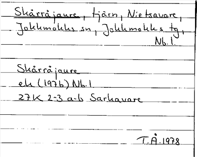 Bild på arkivkortet för arkivposten Skårråjaure