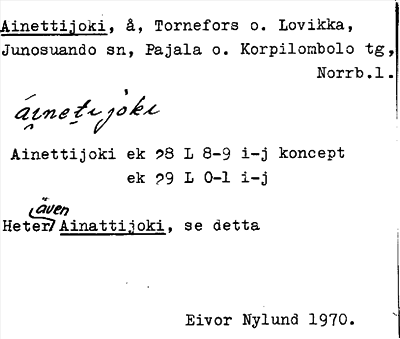 Bild på arkivkortet för arkivposten Ainettijoki