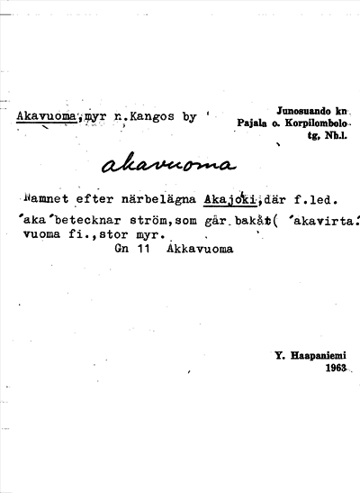Bild på arkivkortet för arkivposten Akavuoma
