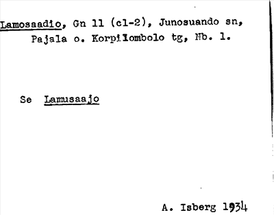Bild på arkivkortet för arkivposten Lamosaadio, se Lamusaajo