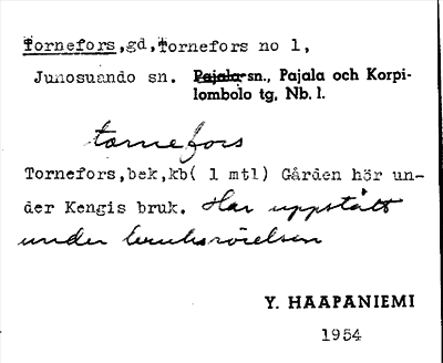 Bild på arkivkortet för arkivposten Tornefors